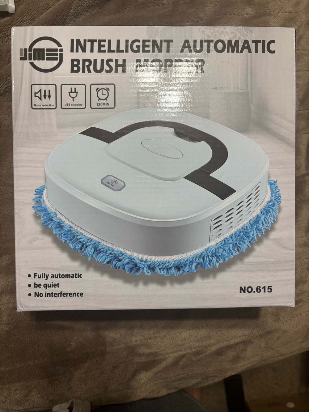 INTELLIGENT AUTOMATIC BRUSH MOPPER - White with Blue Trim